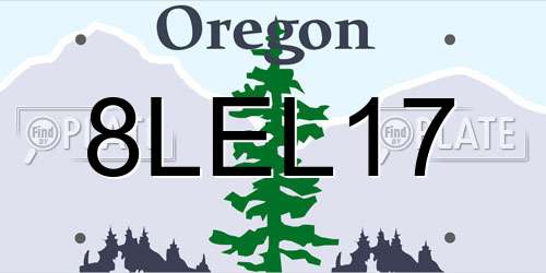 8LEL17 Oregon License Plate