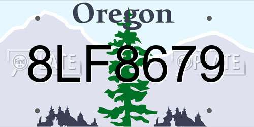8LF8679 Oregon License Plate