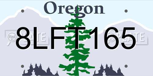 8LFT165 Oregon License Plate