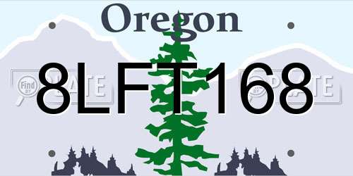 8LFT168 Oregon License Plate