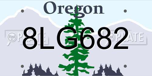 8LG682 Oregon License Plate