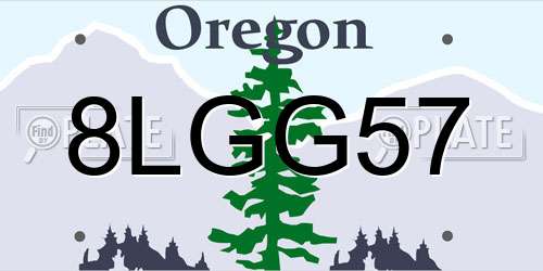8LGG57 Oregon License Plate