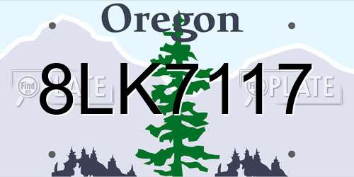 8LK7117 Oregon License Plate