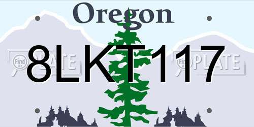 8LKT117 Oregon License Plate