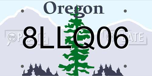 8LLQ06 Oregon License Plate
