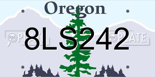 8LS242 Oregon License Plate