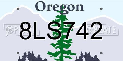 8LS742 Oregon License Plate