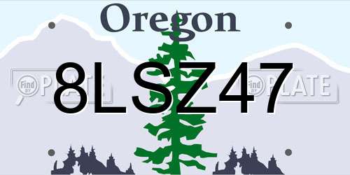 8LSZ47 Oregon License Plate