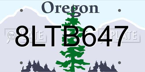8LTB647 Oregon License Plate
