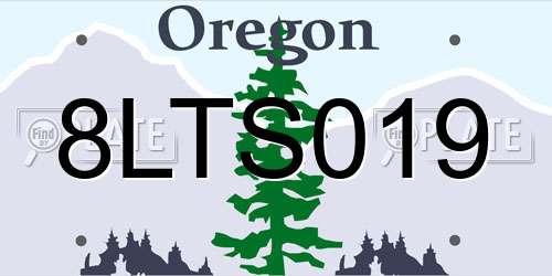 8LTS019 Oregon License Plate