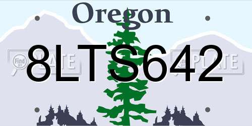8LTS642 Oregon License Plate