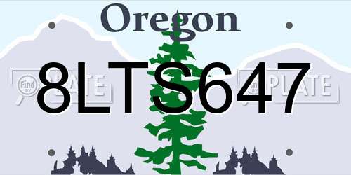 8LTS647 Oregon License Plate