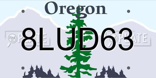 8LUD63 Oregon License Plate