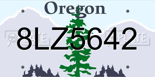 8LZ5642 Oregon License Plate