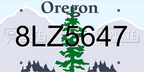 8LZ5647 Oregon License Plate