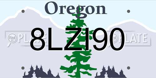 8LZI90 Oregon License Plate