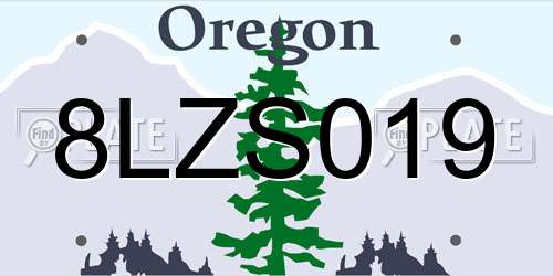 8LZS019 Oregon License Plate