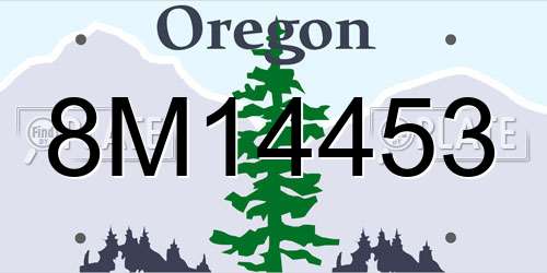 8M14453 Oregon License Plate