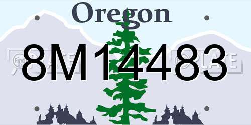 8M14483 Oregon License Plate