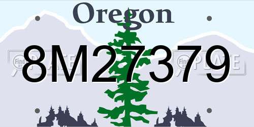 8M27379 Oregon License Plate