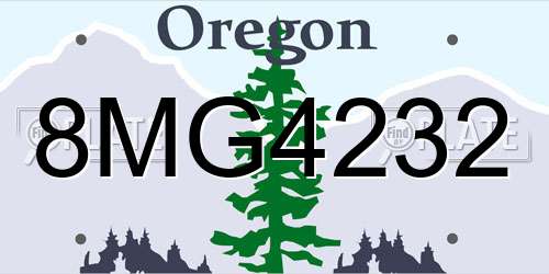 8MG4232 Oregon License Plate