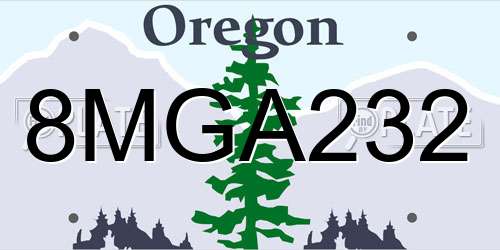 8MGA232 Oregon License Plate