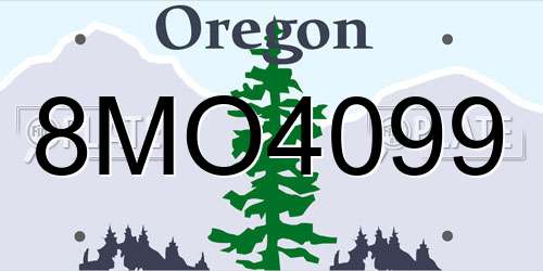 8MO4099 Oregon License Plate