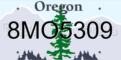 8MO5309 Oregon License Plate