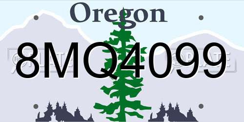 8MQ4099 Oregon License Plate