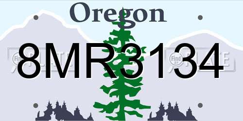 8MR3134 Oregon License Plate