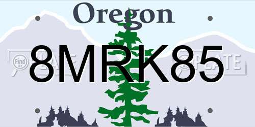 8MRK85 Oregon License Plate