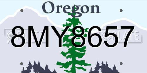 8MY8657 Oregon License Plate