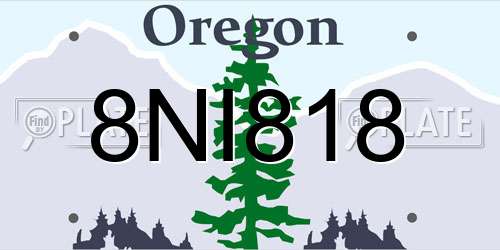 8NI818 Oregon License Plate