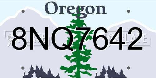 8NQ7642 Oregon License Plate