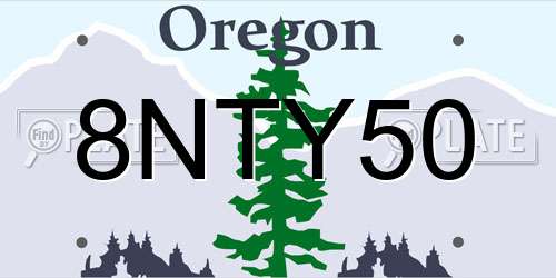 8NTY50 Oregon License Plate