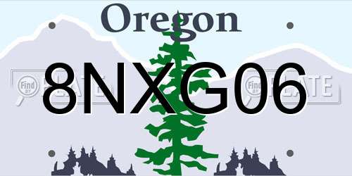 8NXG06 Oregon License Plate