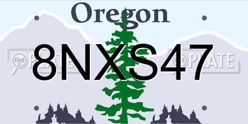8NXS47 Oregon License Plate