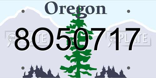 8O50717 Oregon License Plate