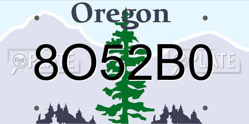 8O52B0 Oregon License Plate