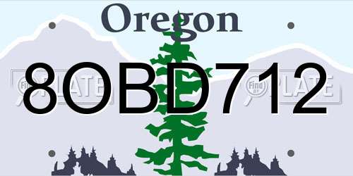 8OBD712 Oregon License Plate