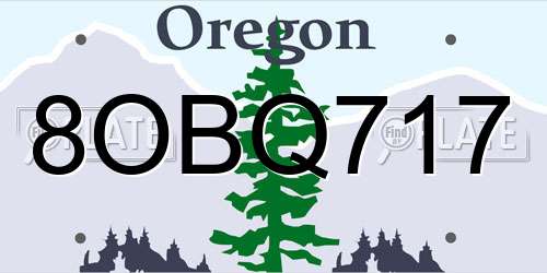 8OBQ717 Oregon License Plate