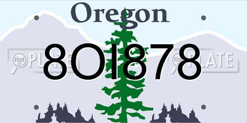 8OI878 Oregon License Plate