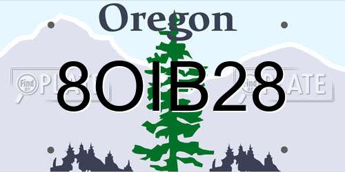 8OIB28 Oregon License Plate