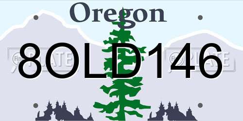 8OLD146 Oregon License Plate