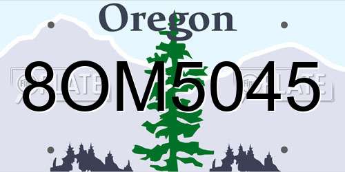 8OM5045 Oregon License Plate