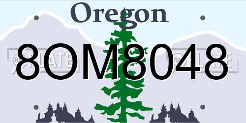 8OM8048 Oregon License Plate