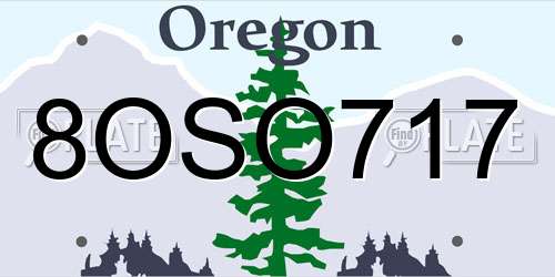 8OSO717 Oregon License Plate
