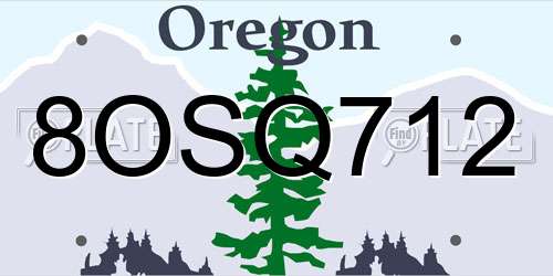 8OSQ712 Oregon License Plate