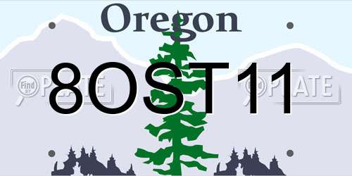8OST11 Oregon License Plate