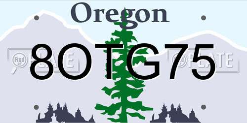 8OTG75 Oregon License Plate